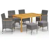 vidaXL Ensemble de salle à manger de jardin 7 pcs Gris