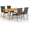vidaXL Ensemble de salle à manger de jardin 5 pcs Marron