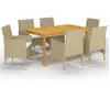 vidaXL Ensemble de salle à manger de jardin 7 pcs Beige