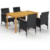 vidaXL Ensemble de salle à manger de jardin 5 pcs Noir