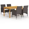 vidaXL Ensemble de salle à manger de jardin 5 pcs Marron