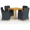 vidaXL Ensemble de salle à manger de jardin 5 pcs Gris foncé