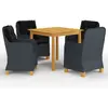 vidaXL Ensemble de salle à manger de jardin 5 pcs Gris foncé