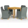 vidaXL Ensemble de salle à manger de jardin 5 pcs Gris clair
