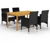 vidaXL Ensemble de salle à manger de jardin 5 pcs Noir