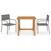 vidaXL Ensemble de salle à manger de jardin 3 pcs Gris