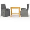 vidaXL Ensemble de salle à manger de jardin 3 pcs Gris