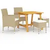 vidaXL Ensemble de salle à manger de jardin 5 pcs Beige
