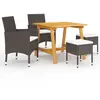 vidaXL Ensemble de salle à manger de jardin 5 pcs Marron