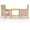 vidaXL Ensemble de salle à manger de jardin 3 pcs Beige