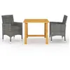 vidaXL Ensemble de salle à manger de jardin 3 pcs Gris