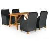 vidaXL Ensemble de salle à manger de jardin 5 pcs Gris foncé