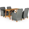 vidaXL Ensemble de salle à manger de jardin 5 pcs Gris clair