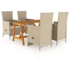 vidaXL Ensemble de salle à manger de jardin 5 pcs Beige