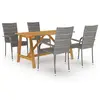 vidaXL Ensemble de salle à manger de jardin 5 pcs Gris