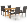 vidaXL Ensemble de salle à manger de jardin 5 pcs Marron