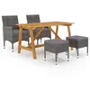 vidaXL Ensemble de salle à manger de jardin 5 pcs Gris