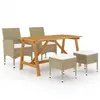 Ensemble de salle à manger de jardin 5 pcs Beige Vidaxl Beige