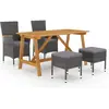 vidaXL Ensemble de salle à manger de jardin 5 pcs Gris