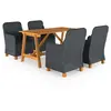 vidaXL Ensemble de salle à manger de jardin 5 pcs Gris foncé