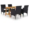 vidaXL Ensemble de salle à manger de jardin 5 pcs Noir
