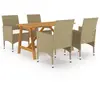 vidaXL Ensemble de salle à manger de jardin 5 pcs Beige