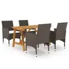 vidaXL Ensemble de salle à manger de jardin 5 pcs Marron