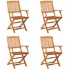 vidaXL Chaises de jardin pliables 4 pcs Bois d'eucalyptus massif