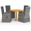 vidaXL Ensemble de salle à manger de jardin 5 pcs Gris