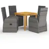 vidaXL Ensemble de salle à manger de jardin 5 pcs Gris