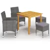 vidaXL Ensemble de salle à manger de jardin 5 pcs Gris