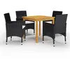 vidaXL Ensemble de salle à manger de jardin 5 pcs Noir