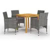 vidaXL Ensemble de salle à manger de jardin 5 pcs Gris