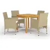 Ensemble à manger de jardin 5 pcs Beige vidaXL