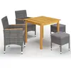 vidaXL Ensemble de salle à manger de jardin 5 pcs Gris