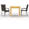 vidaXL Ensemble de salle à manger de jardin 3 pcs Marron