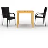 vidaXL Ensemble de salle à manger de jardin 3 pcs Noir