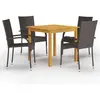 vidaXL Ensemble de salle à manger de jardin 5 pcs Marron