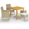 vidaXL Ensemble de salle à manger de jardin 5 pcs Beige