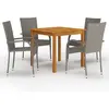 vidaXL Ensemble de salle à manger de jardin 5 pcs Gris