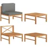 vidaXL Salon de jardin 2 pcs avec coussins gris foncé Bois de teck