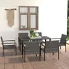 vidaXL Ensemble de salle à manger de jardin 7 pcs Résine tressée Gris