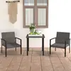 vidaXL Ensemble de salle à manger de jardin 3 pcs Résine tressée Gris