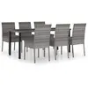 vidaXL Ensemble de salle à manger de jardin 7 pcs Résine tressée Gris