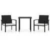 vidaXL Ensemble de salle à manger de jardin 3 pcs Résine tressée Noir