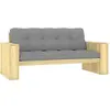 vidaXL Banc De Jardin Avec Coussins Gris 179 Cm Pin Imprégné Vidaxl