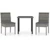 vidaXL Ensemble de salle à manger de jardin 3 pcs Résine tressée Gris