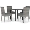 vidaXL Ensemble de salle à manger de jardin 5 pcs Résine tressée Gris