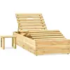 vidaXL Chaise longue de jardin avec table et coussin Pin imprégné