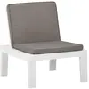 vidaXL Chaise de salon de jardin avec coussin Plastique Blanc